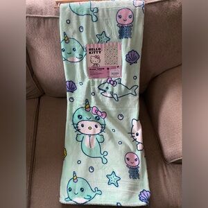 Hello Kitty aqua teal mermaid throw blanket